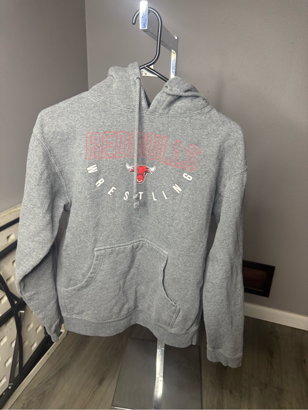 Red Bulls Wrestling Gray Kids Hoodie with Logo